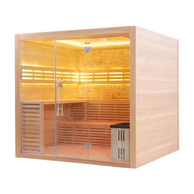 China Indoor Dry Steam Sauna Room Full Body Detox Sauna Cabin With Stove Heater for sale