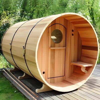 China Canadian Wood Hemlock / Red Cedar Barrel Traditional Steam Sauna Room For Outdoor for sale
