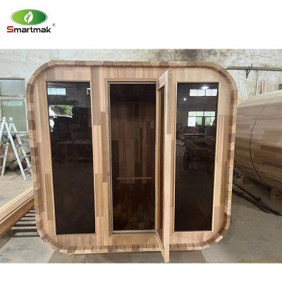 China Cube Outdoor Dry Sauna Room With Stove, Cedar Sauna For 4-6 persons en venta