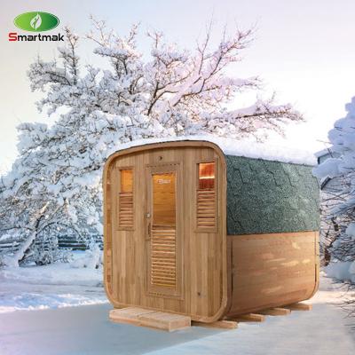 China Adjustable Ventilation Cedar Outdoor Sauna With Bluetooth Music System / Full Glass Door Te koop