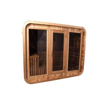 China Adjustable Ventilation Cedar Outdoor Dry Sauna With Bluetooth Music System for sale