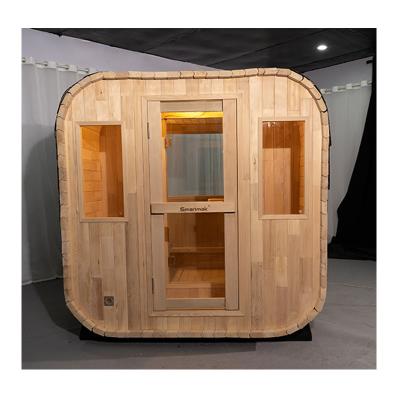 China Luxury 5-6 Person Full Glass Door Outdoor Dry Sauna With Bluetooth Music System Te koop