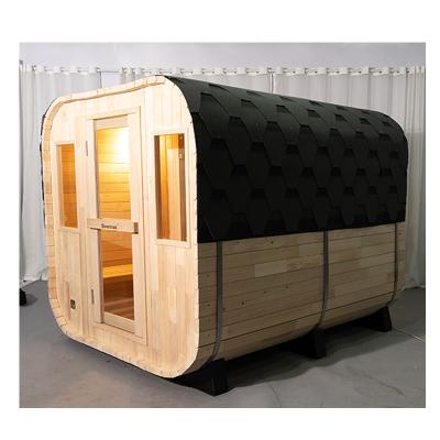 China Cedar Custom Outdoor Dry Sauna For 5-6 Persons 220V Hemlock Wood 8mm Tempered Glass en venta