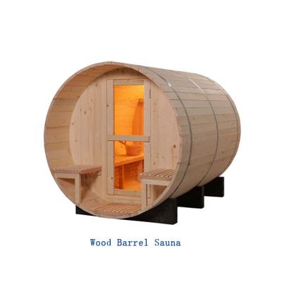 China Smartmak Household Pine Wood Burning Barrel Sauna Outdoor Steam Room for sale