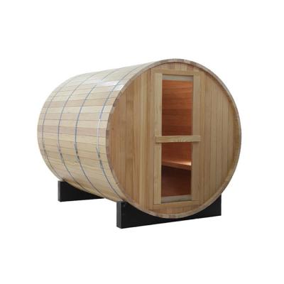 China ISO9000 Dry Steam Wood Barrel Sauna 8 Person with Electric Stove Heater for sale