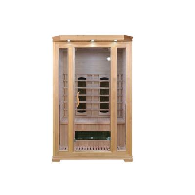 China Canadian Hemlock Cedar Wooden Home Sauna Room 2 Person Dry Steam Far Infrared for sale