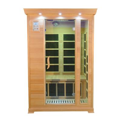 China Two Person Infrared Cabin Sauna Room Canadian Red Cedar Wood 1350W for sale