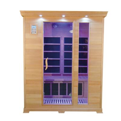 China Hemlock Chromotherapy Infrared Home Sauna Room 3 Person 240V for sale