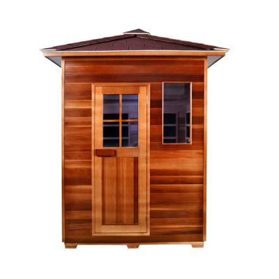 China Carbon Panel Heater Outdoor Dry Sauna Room 3 Person Wood Infrared for sale