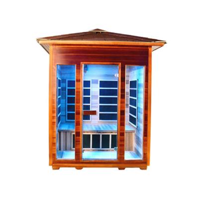 China OEM Far Infrared Sauna Outside Red Cedar 4 Person Outdoor Sauna for sale