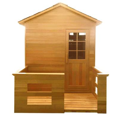 China Canadian Hemlock Wood Outdoor Traditional Sauna 2 person for Backyard for sale