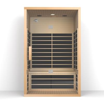 China Stress Reliever Detox 2 Person Cedar Sauna With Color Physiotherapy Light for sale