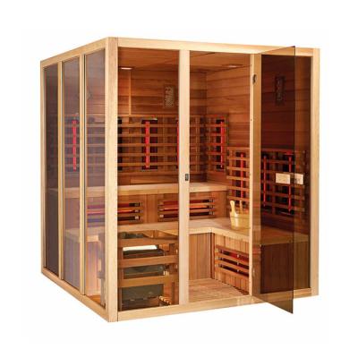 China Household Indoor Wet Sauna Canadian Red Cedar Steam And Infrared Sauna for sale