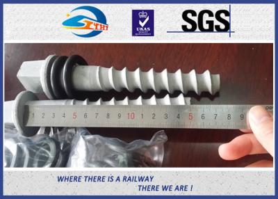 China Q235 35# 45# Railway Sleeper Screws , HDG Coating Screw Spike for sale