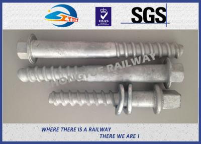China M24 X 214mm Railway Sleeper track spikes or screw spikes With HDG coatings for sale