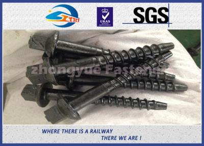 China Material 45# Railway Custom Railroad Track Spikes , Threaded Screw Spike for sale