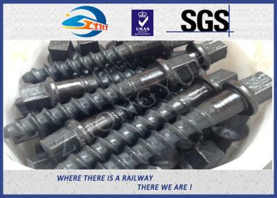 China Customized 35# 45# Railroad Screw Spike For Railway Fastening System Construction for sale