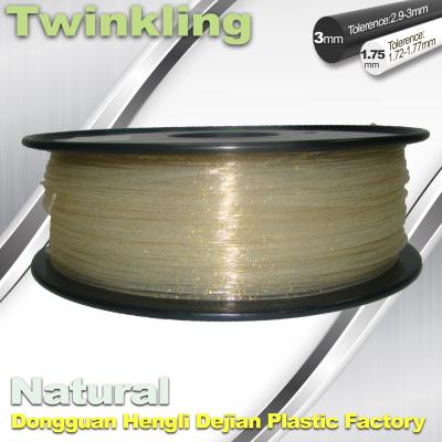 China ±0.03 Tolerance Roundness 3d Printing Filament 1.75 3.0mm Transparent Color for sale