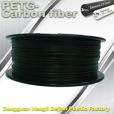 Chine filament 1.75mm PETG - filament de haute résistance de l'imprimante 3D de filament de noir de fibre de carbone à vendre