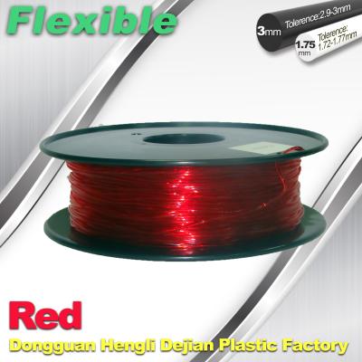 China TPU Flexible 3d Printing Filament 1.75 / 3.0 mm  Red and Transparent for sale