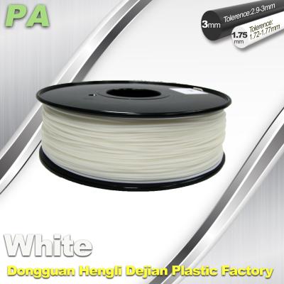 China High Strength 3D Printing Nylon Filament 1.75 / 3.0mm Withe no bubble for sale