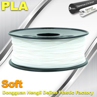 中国 柔らかいPLA 3Dプリンター フィラメント。、1.75/3.0mm、白い色 販売のため