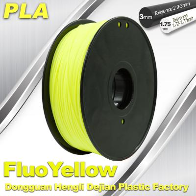 China Desktop 3D Printing Material Fluorescence Yellow Colour PLA Filament for sale