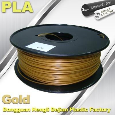 China 1.75mm /  3.0mm Gold PLA 3d Printer Filament 100% biodegradable for sale