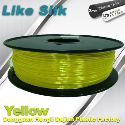 Chine Le jaune colore le composé de polymère de filament de l'imprimante 3D (comme la soie) filament de 1.75mm/de 3.0mm à vendre