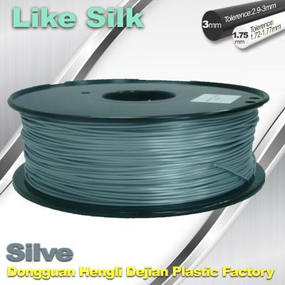 China Imitation Silk Filament,Polymer Composites 3D Printer Filament  1.75 / 3.0 mm  Silver Color for sale