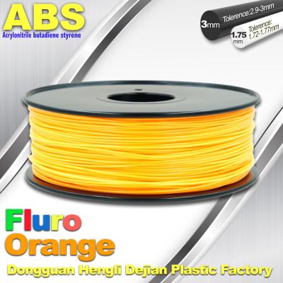 China Eco Friendly ABS 3D Printer Filament 1.75mm Fluro Orange 3D Printing Filament for sale