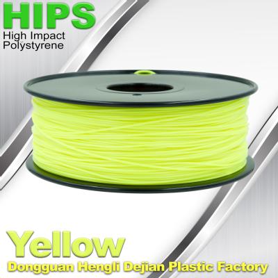 China Yellow HIPS 3d Printer Filament 1.75 , material for 3d printing for sale