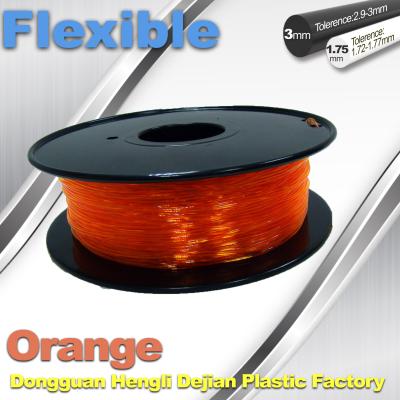 China Materiales consumibles flexibles anaranjados del filamento de la impresora 3D con la gran adherencia en venta