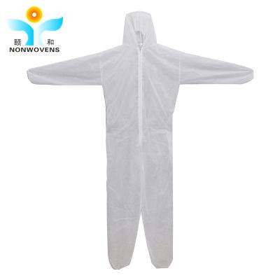China Safety SMS Hooded Disposable Protective Wear With Zipper Chemical Protect Resistant for sale