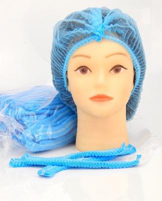 China Disposable Nonwoven Bouffant Caps Hair Cover Disposable Machine Hats Food Industry for sale