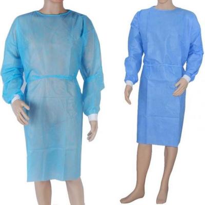 China SPP / SMS Disposable Isolation Gown Waterproof Isolation Hospital Gowns for sale