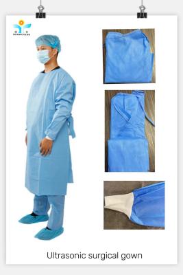 China Nonwoven Disposable Hospital Medical Surgical Gowns With Knitted Cuff for sale