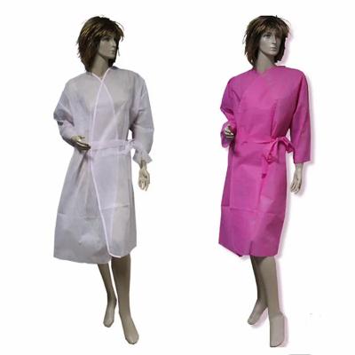 China 10pcs/Bag Knee Length Disposable Kimono Gowns PP SMS Nonwoven Fabric 50pcs/Case en venta