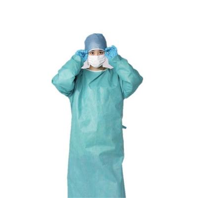 China Unisex Tie-On/Velcro Disposable Surgical Gown In Blue/Green 35- 50gsm for sale
