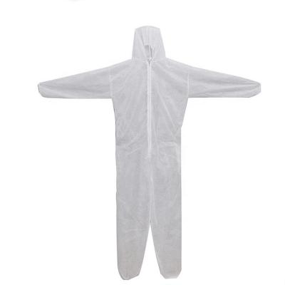 China 10pcs/Bag White Disposable Protective Coverall Of PP/SMS/Microporous Fabric for sale