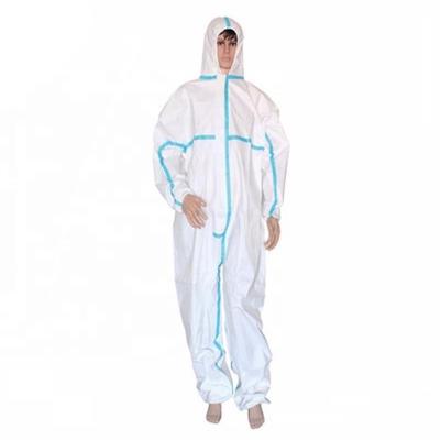 China S-3XL Disposable Protective Gear Safety Coverall Medical Elastic Waist Microporous Fabric for sale
