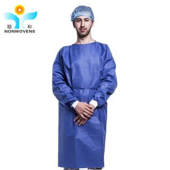 China Eco Friendly SMMS Disposable Surgical Gown Nonwoven Anti-Bacterial Comfortable for sale