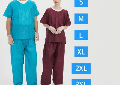 China SMMS Disposable Surgical Gown Short Sleeve Patient Suits  For Hospital for sale