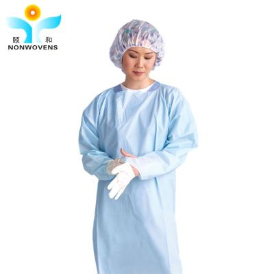 China FDA Dust Proof Disposable Medical Surgical Gown Blue Anti Alcohol for sale