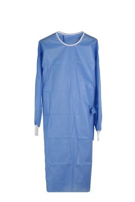 China 40gsm hospital medical uniform sms blue surgical gown level 3 for laboratory doctor nurse anti alcohol sms medical gown for sale