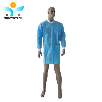 China SMS Disposable Lab Coats Elastic Cuff 108*142cm For Medical Uniform for sale