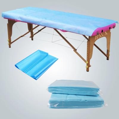 China 25GSM SPP Disposable Bed Sheet , 80X180CM Non Woven Bed Cover for sale