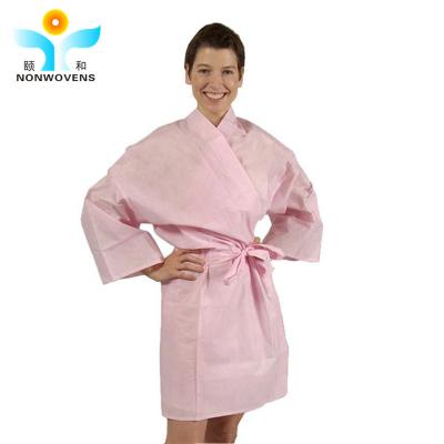 China Pp Non Woven Disposable Kimono Gowns Anti pull for sauna wear for sale