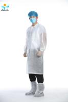 中国 男女兼用30g使い捨て可能な実験室のコート青く白いPP SMSの細菌の証拠 販売のため