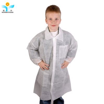 China Unisex YIHE Disposable Childrens Lab Coats PP SMS Nonwoven Collar for sale